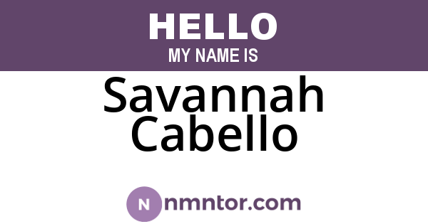 Savannah Cabello