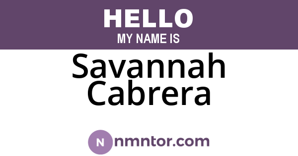 Savannah Cabrera
