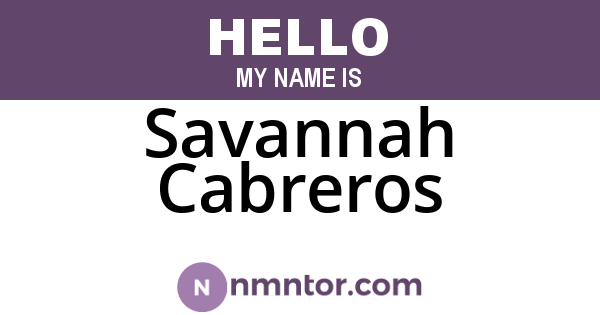 Savannah Cabreros
