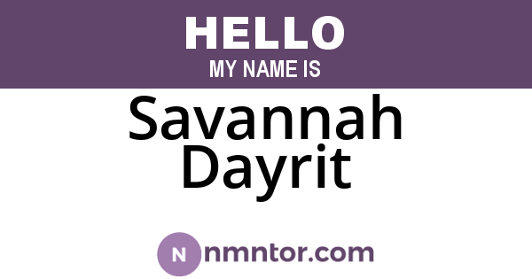 Savannah Dayrit