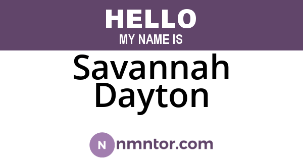 Savannah Dayton