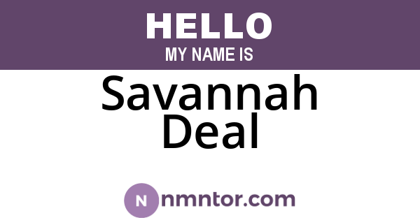 Savannah Deal