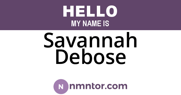 Savannah Debose