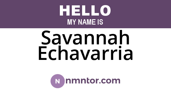 Savannah Echavarria
