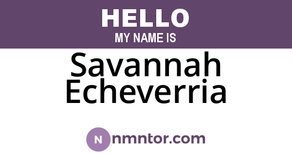 Savannah Echeverria