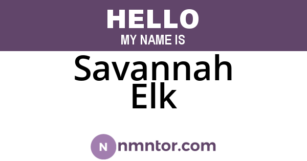 Savannah Elk