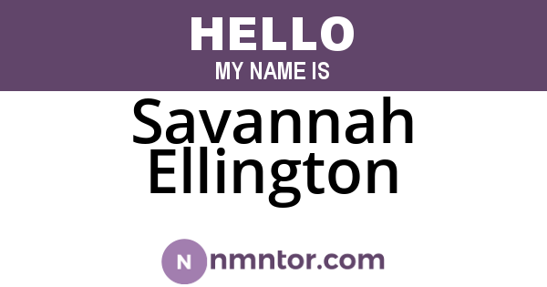 Savannah Ellington