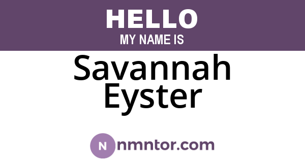 Savannah Eyster