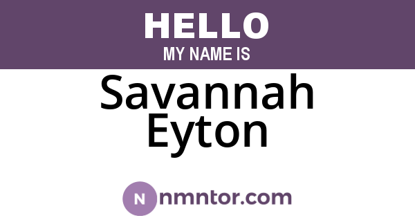 Savannah Eyton
