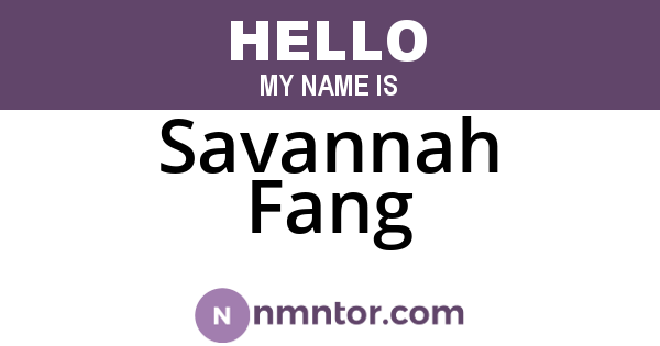 Savannah Fang