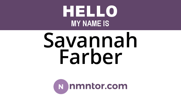 Savannah Farber