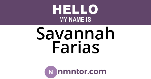 Savannah Farias
