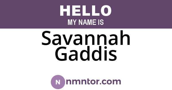 Savannah Gaddis