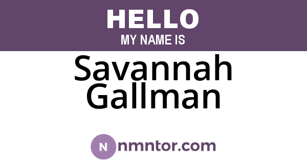 Savannah Gallman