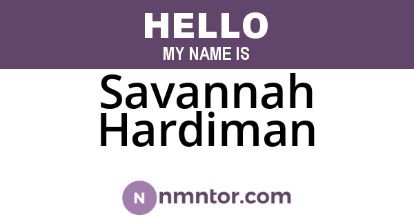 Savannah Hardiman