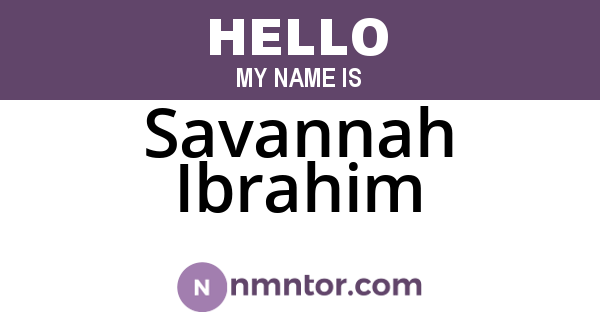 Savannah Ibrahim