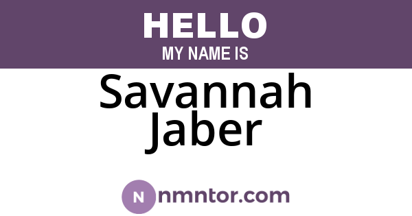Savannah Jaber