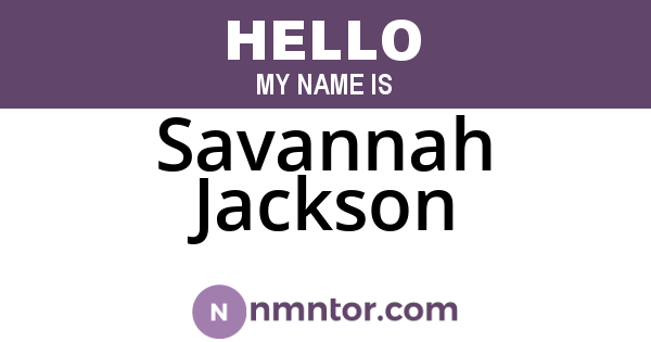 Savannah Jackson