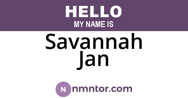 Savannah Jan