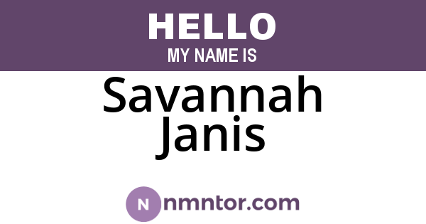 Savannah Janis