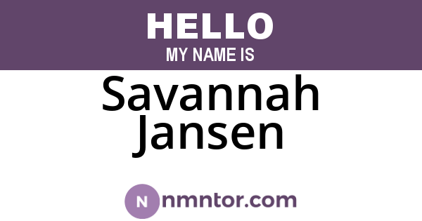 Savannah Jansen