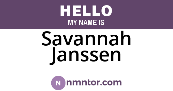 Savannah Janssen