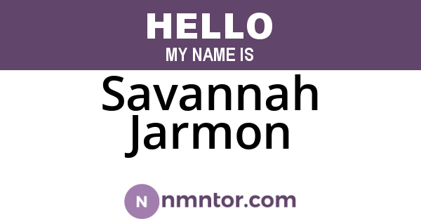 Savannah Jarmon