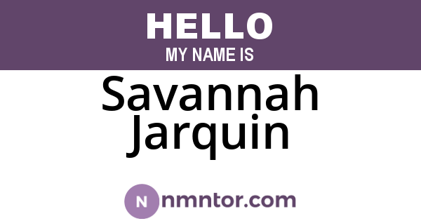 Savannah Jarquin
