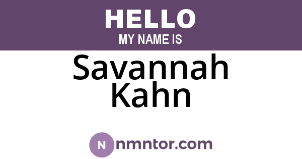 Savannah Kahn