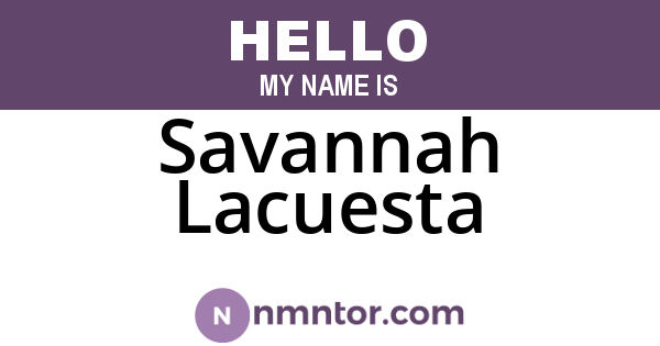 Savannah Lacuesta