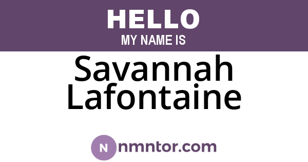 Savannah Lafontaine