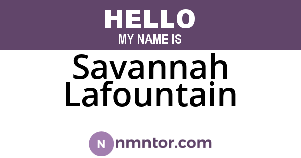 Savannah Lafountain