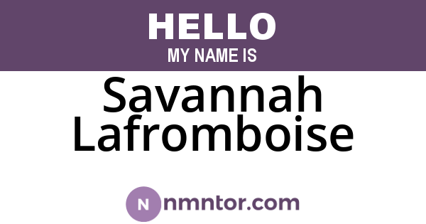 Savannah Lafromboise