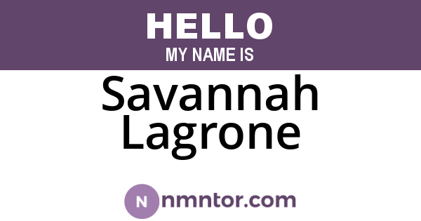 Savannah Lagrone
