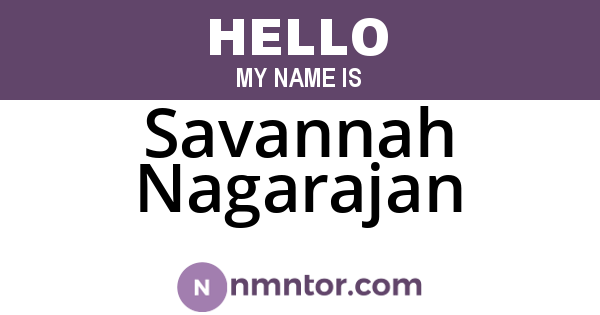 Savannah Nagarajan