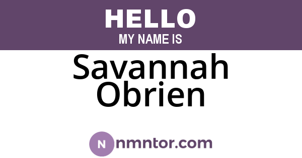 Savannah Obrien