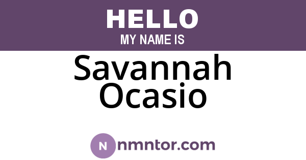 Savannah Ocasio