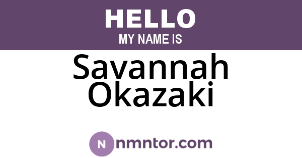 Savannah Okazaki