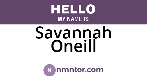 Savannah Oneill