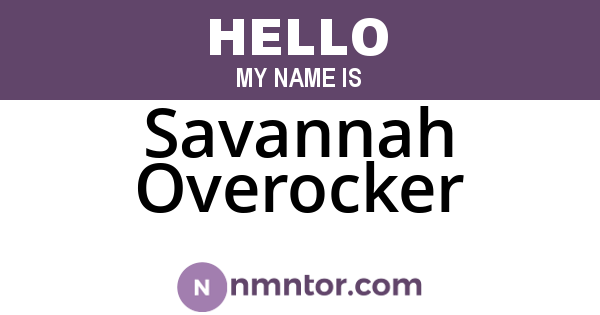 Savannah Overocker