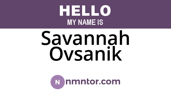 Savannah Ovsanik