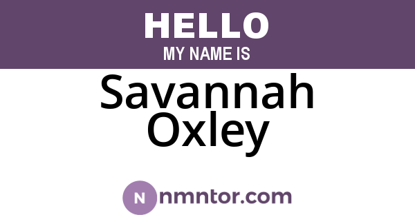 Savannah Oxley