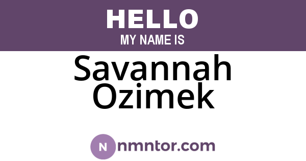 Savannah Ozimek