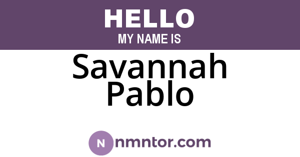 Savannah Pablo