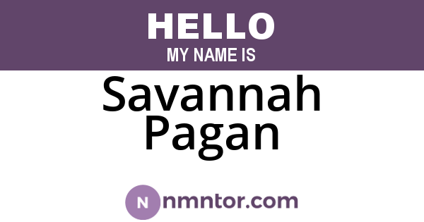 Savannah Pagan