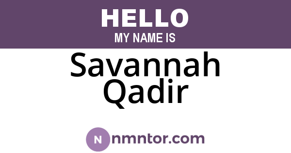 Savannah Qadir