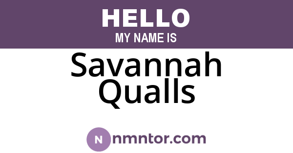 Savannah Qualls