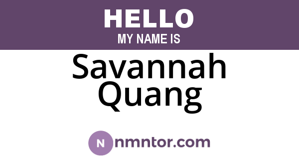 Savannah Quang