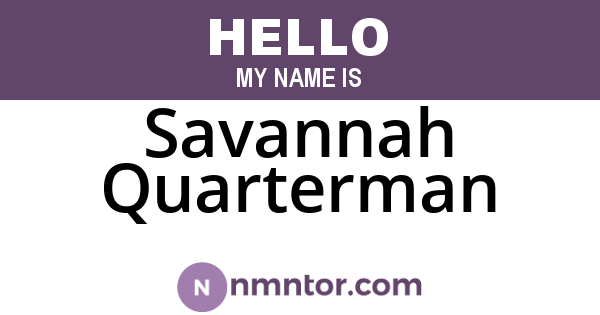 Savannah Quarterman