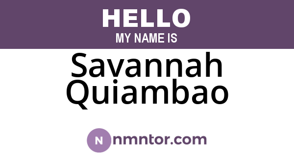 Savannah Quiambao